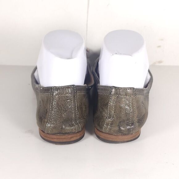 Frye Women's Carson US 7M Green Leather Distressed Slip On Ballet Flats Shoes - Picture 9 of 13